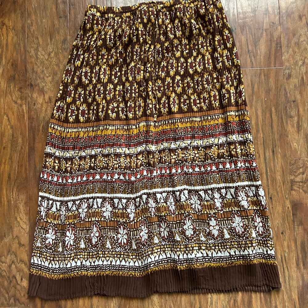 Alfred Dunner Multicolored Maxi Skirt Elastic Waistband  Bohemian Hippie Vibes